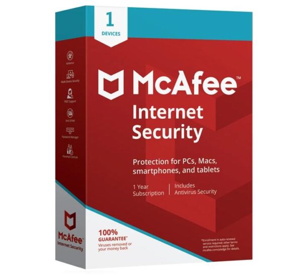 McAfee Internet Security 1 User 1 Year for Windows & Mac(Global)
